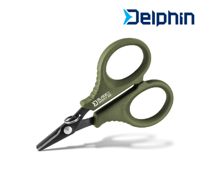 Serrated-scissors-Delphin-BladeX-Short-SS-hookit Πριονωτό Ψαλιδάκι Ψαρέματος Delphin “BladeX Short SS” 9,5 cm - Image 1